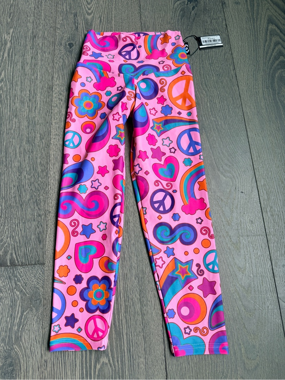 Exotica Peace Love & Exotica Pink Performance High Waisted Capri Leggings